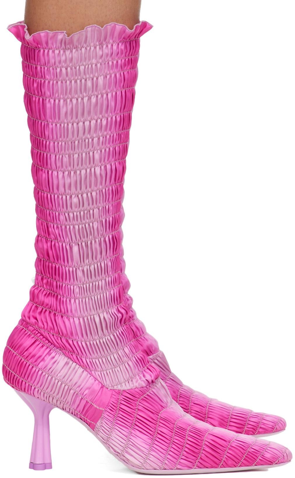 Pink Lucienne Boots by AMY CROOKES
