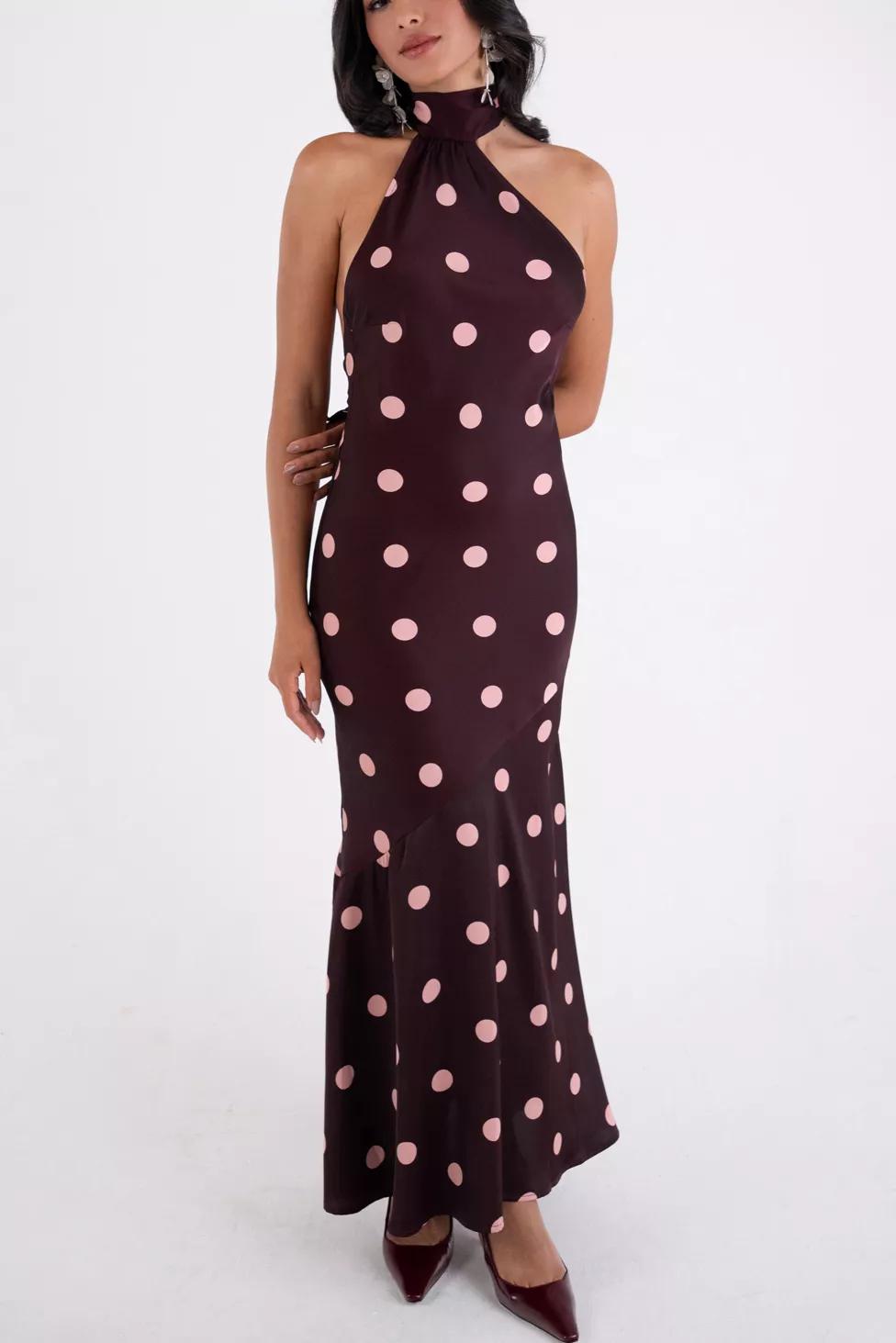 Amy Lynn Baia Polka Dot Halterneck Maxi Dress by AMY LYNN