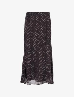 Chiffon polkadot asym maxi skirt by AMY LYNN