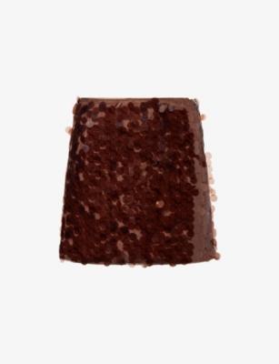 Gloria Sequin Woven Mini Skirt by AMY LYNN