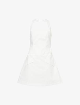 Halterneck Flared Cotton-Poplin Mini Dress by AMY LYNN