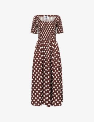 Matilda Short-Sleeves Cotton-Poplin Maxi Dress by AMY LYNN