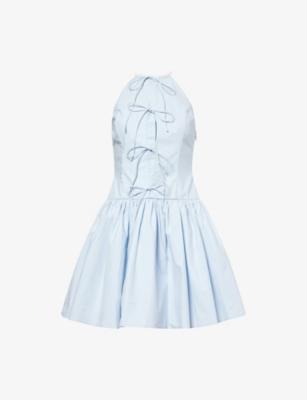 Raffaella Halterneck Cotton-Poplin Mini Dress by AMY LYNN