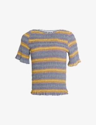 Striped Smocked Knitted Top by AMY LYNN