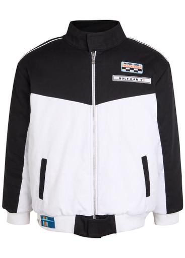 Formula appliquéd padded canvas bomber jacket by AN-Y1