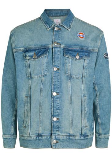 Star panelled stretch-denim jacket by AN-Y1