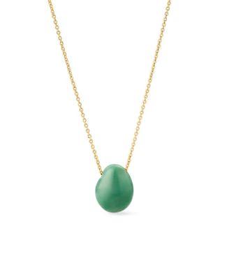 Gold Pendant Pebble Mini Necklace by ANA LUISA