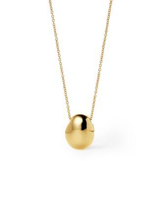 Gold Pendant Pebble Mini Necklace by ANA LUISA