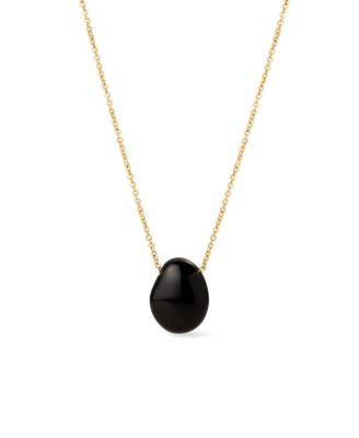Gold Pendant Pebble Mini Necklace by ANA LUISA
