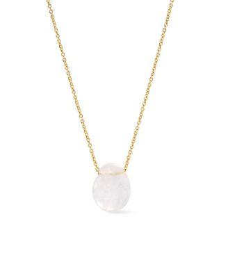 Gold Pendant Pebble Mini Necklace by ANA LUISA