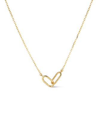 Gold Pendant Twisted Link Necklace by ANA LUISA
