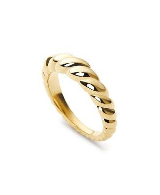 Gold Twist Slim Rope Ring by ANA LUISA