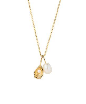Solid Gold Oyster Charm Necklace by ANA LUISA
