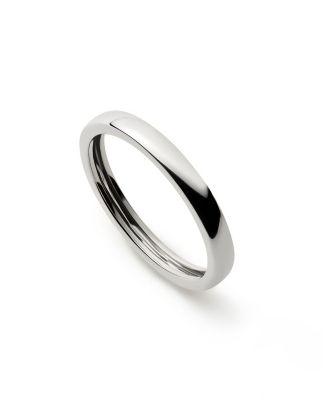 Solid White Gold Slim Eclipse Ring by ANA LUISA