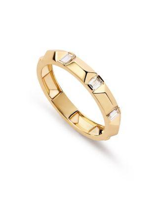 Solid Yellow Gold Astrid Lab Grown Diamond Station Ring by ANA LUISA