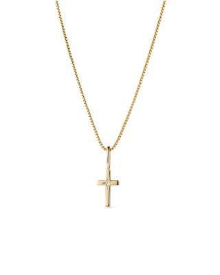 Solid Yellow Gold Lab Grown Diamond Cross Necklace by ANA LUISA