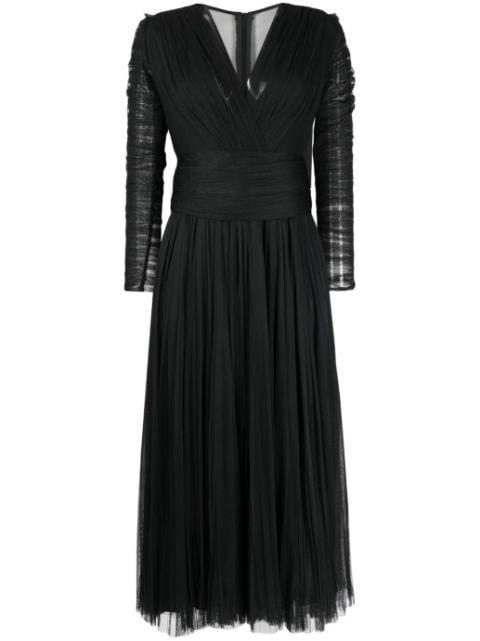 V-neck long-sleeve midi dress by ANA RADU