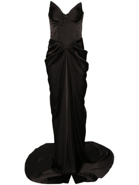 corset-style satin gown by ANA RADU