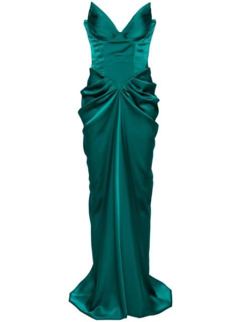 corset-style satin gown by ANA RADU