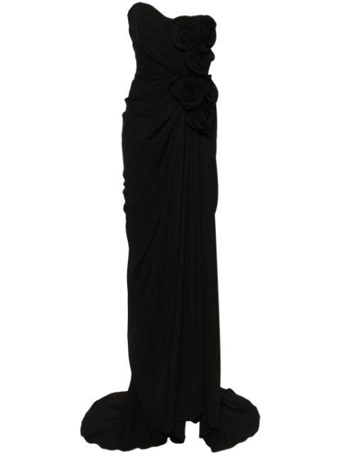 floral-appliqué maxi dress by ANA RADU