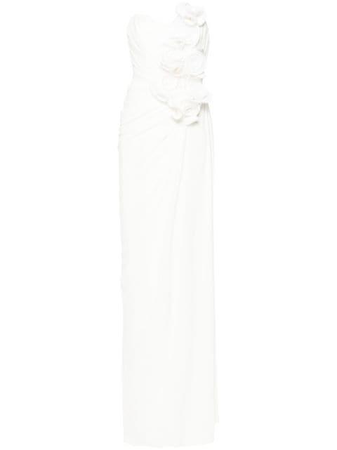 floral-appliqué maxi dress by ANA RADU