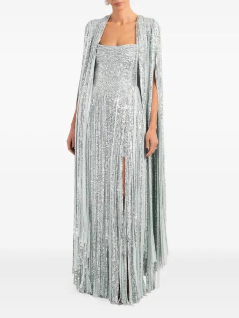 fringed-detailed maxi dress by ANA RADU
