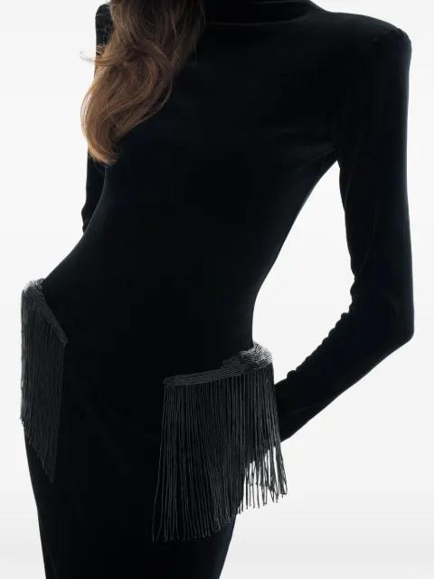 long-sleeve fringed dress by ANA RADU