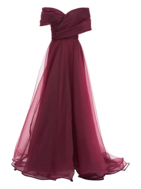 off-shoulder draped gown by ANA RADU