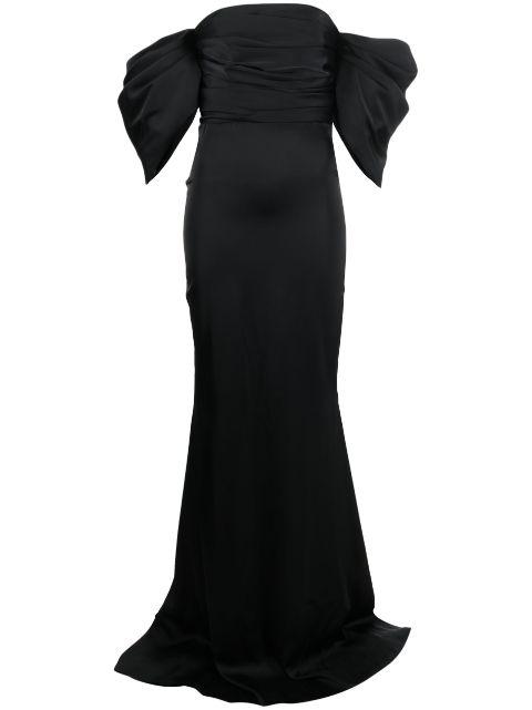 off-shoulder ruched maxi dress by ANA RADU