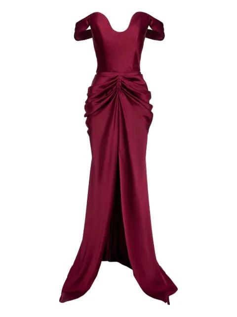 off-the-shoulder draped dress by ANA RADU
