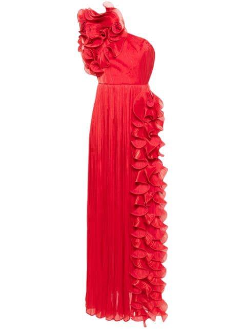 one-shoulder plissé gown by ANA RADU