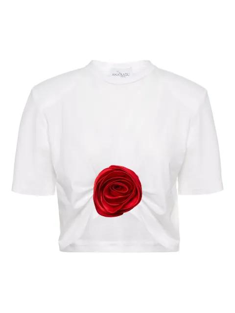 rose-embellished cropped top by ANA RADU