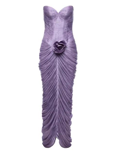 rose-embellishment maxi dress by ANA RADU