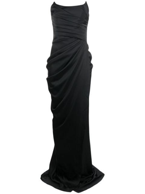 ruched corset-style strapless dress by ANA RADU