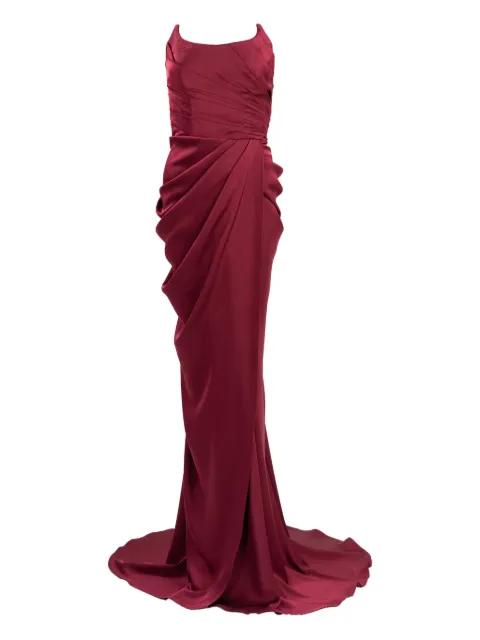 ruched side-slit maxi dress by ANA RADU