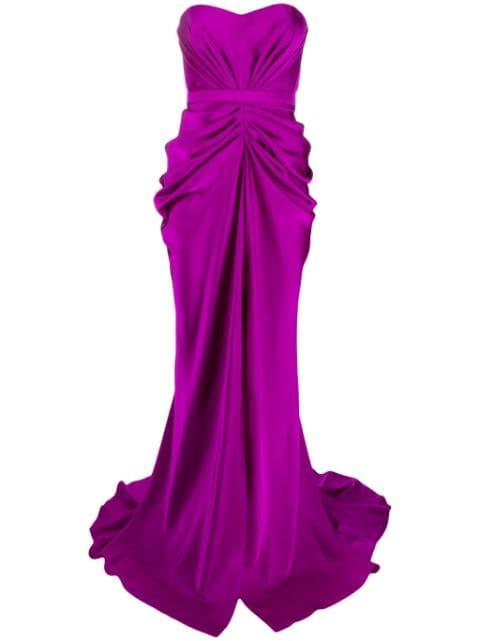 ruched strapless gown by ANA RADU