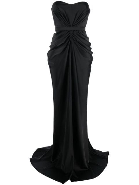 ruched strapless gown by ANA RADU