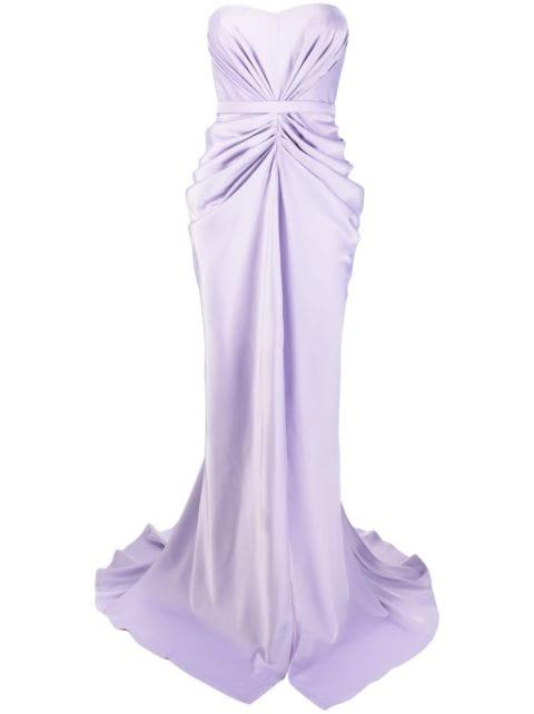 ruched strapless gown by ANA RADU