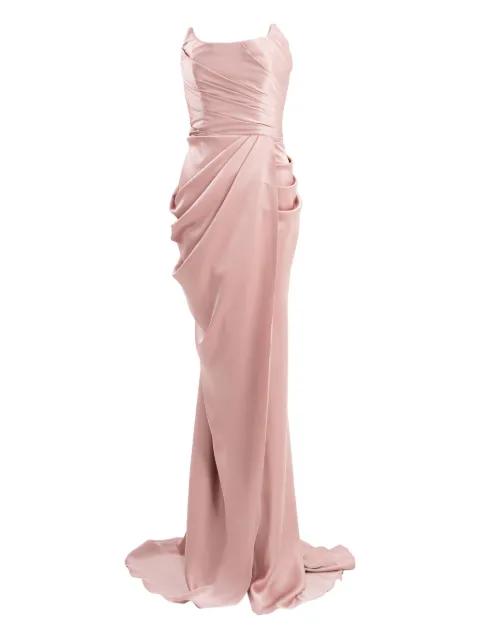 ruched strapless maxi dress by ANA RADU