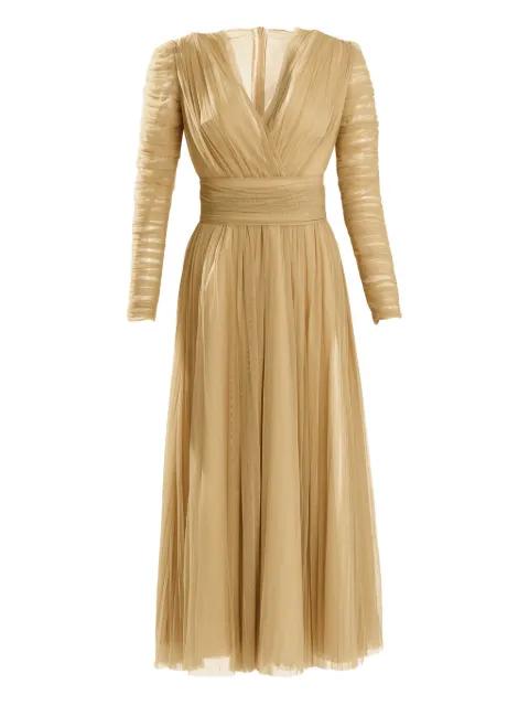 ruched-tulle midi dress by ANA RADU
