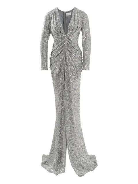 sequin-embellishment long-sleeve maxi dress by ANA RADU