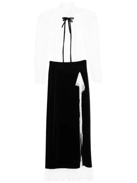 velvet maxi skirt and body set by ANA RADU