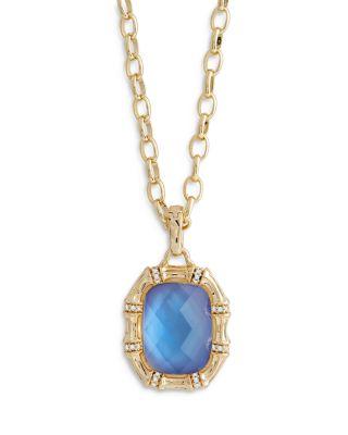 Bamboo Stone Pendant Necklace in 18K Gold Plated by ANABEL ARAM