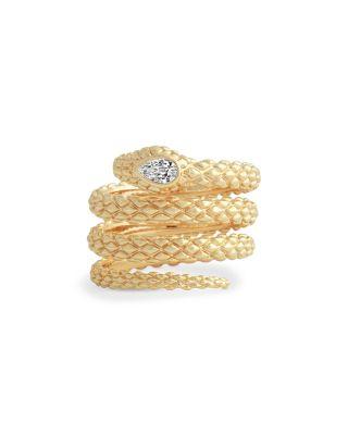 Crystal Serpent Wrap Ring by ANABEL ARAM