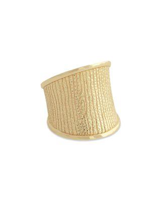 Enchanted Forest 18K Yellow Gold Plated Bark Ring by ANABEL ARAM