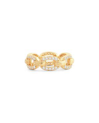 Enchanted Forest 18K Yellow Gold Plated Chain Ring by ANABEL ARAM