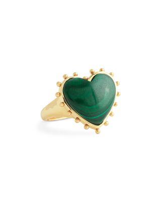 Malachite Heart Ring by ANABEL ARAM