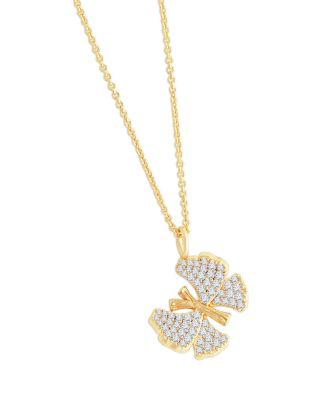Pav&eacute; Butterfly Pendant Necklace in 18K Gold Plated by ANABEL ARAM