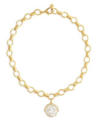 Pav&eacute; & Mother Of Pearl Pegasus Coin Pendant Necklace by ANABEL ARAM