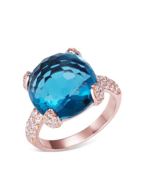 18kt rose gold vermeil Sugarloaf faceted topaz ring by ANABELA CHAN